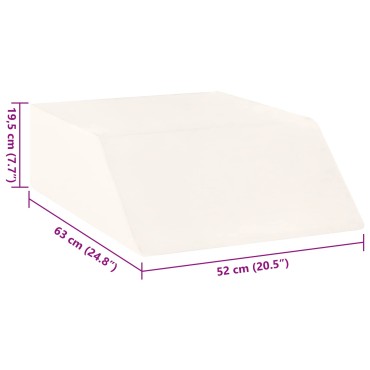 vidaXL Μαξιλάρι Ποδιών Μονόχρωμο Λευκό 63 x 52 x 19,5 εκ PU Αφρός