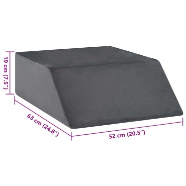 vidaXL Μαξιλάρι Ποδιών Μονόχρωμο Γκρι 63 x 52 x 19 εκ PU Αφρός