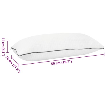 vidaXL Μαξιλάρι Ύπνου Shread Λευκό 50 x 30 x 11 cm Αφρός Μνήμης