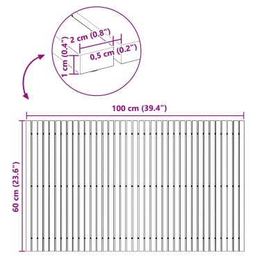 vidaXL Πατάκι μπάνιου Καφέ 100 x 60 cm Στερεό Ξύλο Ακακίας