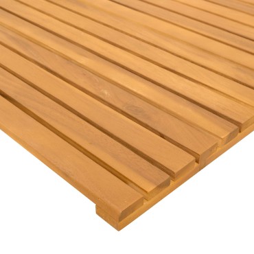 vidaXL Πατάκι μπάνιου Φυσικό 80 x 50 cm Στερεό Ξύλο Ακακίας