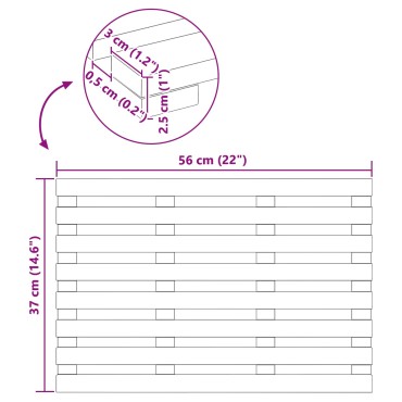 vidaXL Πατάκι μπάνιου Καφέ 56 x 37 x 2,5 εκ Στερεό Ξύλο Ακακίας