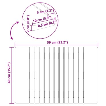 vidaXL Πατάκι μπάνιου Μονόχρωμο Καφέ 59 x 40 εκ Στερεό Ξύλο Ακακίας