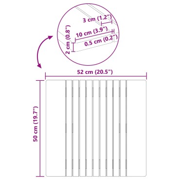 vidaXL Πατάκι μπάνιου Μονόχρωμο Καφέ 52 x 50 εκ Στερεό Ξύλο Ακακίας