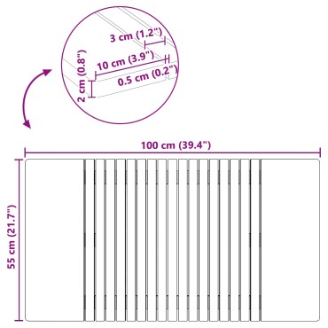 vidaXL Πατάκι μπάνιου Φυσικό 100 x 55 cm Στερεό Ξύλο Ακακίας