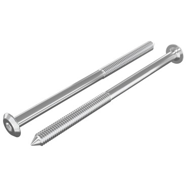 vidaXL Βίδες επίπλων 2 τμχ. Ασημί M6 x 100 χιλ. Ατσάλι