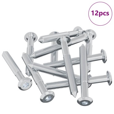 vidaXL Βίδα 12 τμχ. Ασημί M6 x 50 mm Ατσάλι