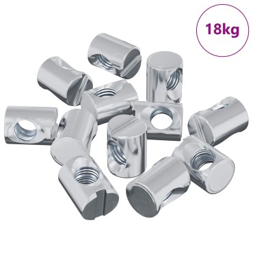 vidaXL Καρύδι Βαρελιού 3462 τμχ. Ασημί M6 x 13 mm Σίδερο