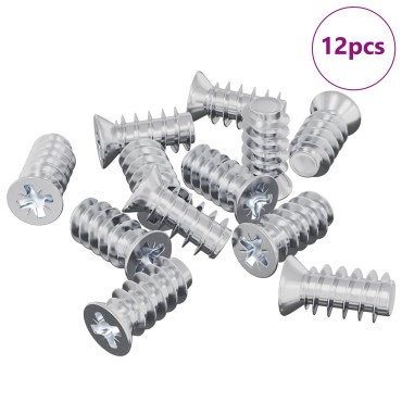 vidaXL Βίδα 12 τμχ. Ασημί M6 x 12 mm Σίδερο