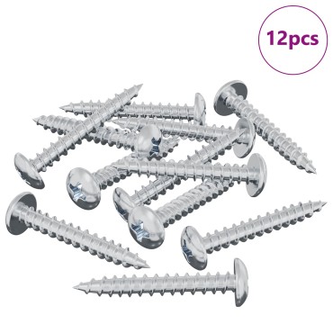 vidaXL Ξυλοβίδα 12 τμχ. Ασημί M4 x 28 mm Σίδερο