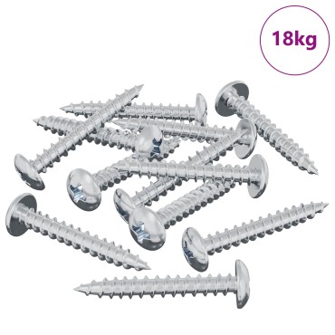 vidaXL Ξυλοβίδα 8182 τμχ. Ασημί M4 x 28 mm Σίδερο