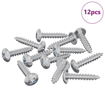 vidaXL Ξυλοβίδες 12 τμχ. Ασημί M3,5 x 20 mm Ατσάλι