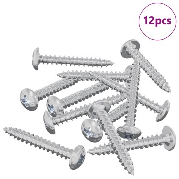 vidaXL Ξυλοβίδες 12 τμχ. Ασημί M4 x 28 mm Ατσάλι