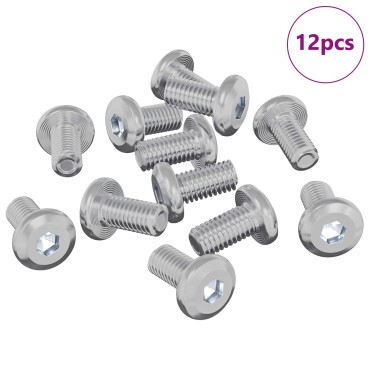 vidaXL Βίδα κλειδώματος Μονόχρωμο 12 τμχ. Ασημί M6 x 12 mm Ατσάλι