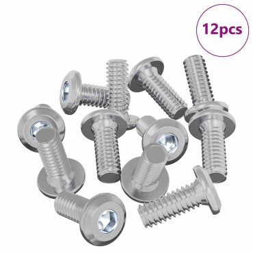 vidaXL Βίδα με κλειδί κεφαλής 12 τμχ. Ασημί M6 x 15 mm Ατσάλι