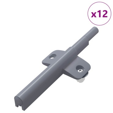 vidaXL Μαλακή κλειδαριά 12 τμχ. Γκρι 125 x 47 x 15 mm PP