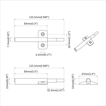 vidaXL Μαλακή κλειδαριά 12 τμχ. Γκρι 125 x 47 x 15 mm PP