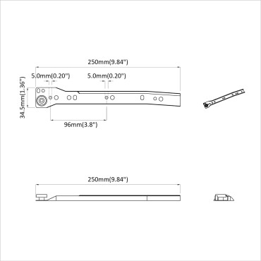 vidaXL Οδηγός Συρταριού 12 τμχ. Λευκό 250 mm Ατσάλι