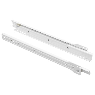 vidaXL Οδηγός Συρταριού 2 τμχ. Λευκό 300 mm Ατσάλι