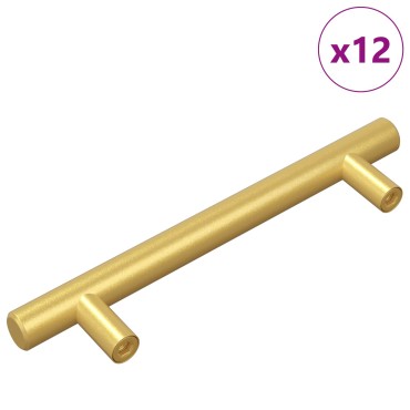 vidaXL Χειριστήριο Ντουλάπας 12 τμχ. Χρυσό 150 mm Ανοξείδωτο ατσάλι