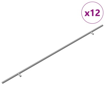 vidaXL Χειριστήριο Ντουλάπας 12 τμχ. Ασημί 800 mm Ανοξείδωτο ατσάλι