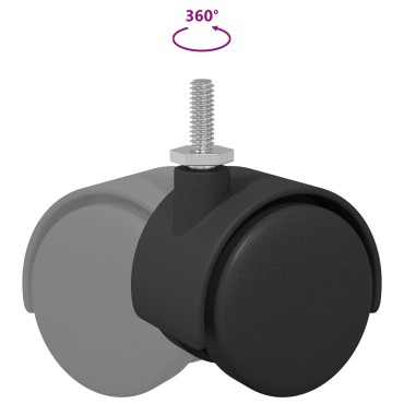 vidaXL Ρόδες 2 pcs Μαύρο 40,1 x 37,8 χιλ PP και Σίδερο