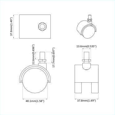 vidaXL Ρόδες 2 pcs Μαύρο 40,1 x 37,8 χιλ PP και Σίδερο