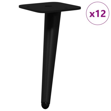 vidaXL Σταντ Πόδια 12 τμχ. Μαύρο 56 x 56 x 100 mm Σίδερο