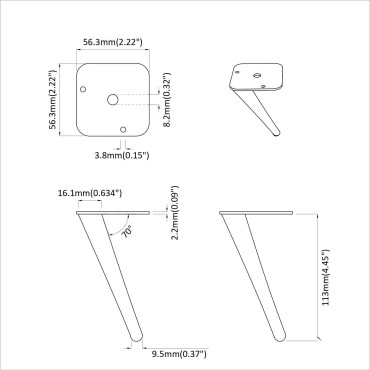 vidaXL Σταντ Πόδια 12 τμχ. Μαύρο 56 x 56 x 100 mm Σίδερο
