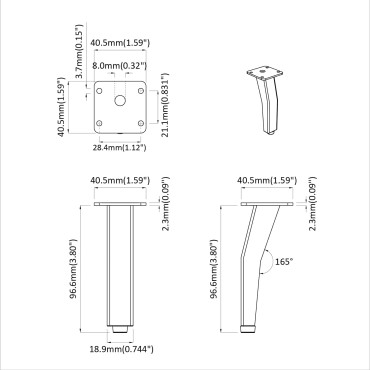 vidaXL Στηρίγματα 12 τμχ. Μαύρο 40 x 40 x 100 mm Σίδερο