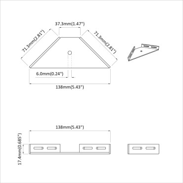 vidaXL Βραχίονας Γωνίας 12 Μαύρο 138,5 x 50,5 x 16 mm Σίδερο