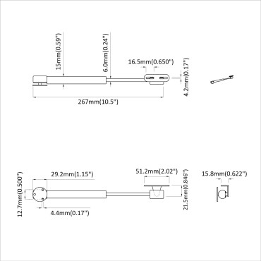 vidaXL Υδραυλικό Αεριοελατήριο 12 τμχ. Ασημί 280 x 17 x 16 mm