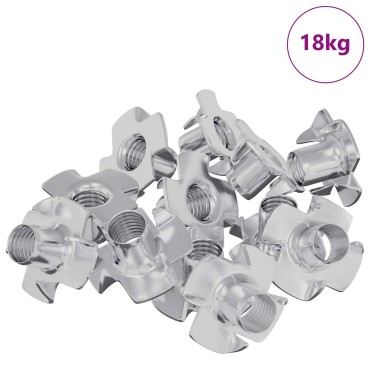 vidaXL Πριονωτό T-nut 7200 τμχ. Ασημί M6 χιλ. Ατσάλι