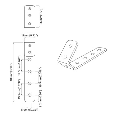 vidaXL Άγκιστρα 2 τμχ. Μαύρο M5 x 110 mm Σίδερο