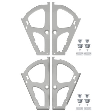 vidaXL Αγκώνας ανατροπής 2 τμχ. Ασημί 235 x 155 x 30 mm Σίδερο