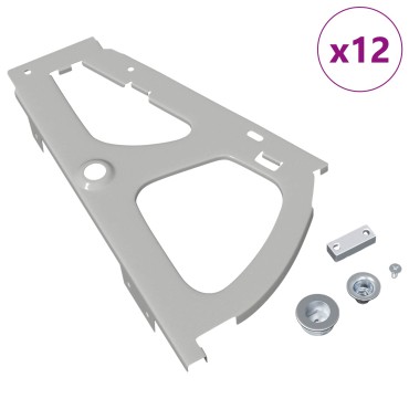 vidaXL Αγκώνας ανατροπής 12 τμχ. Ασημί 235 x 155 x 30 mm Σίδερο