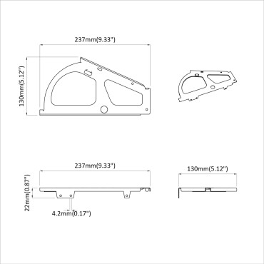 vidaXL Αγκώνας ανατροπής 12 τμχ. Ασημί 235 x 155 x 30 mm Σίδερο