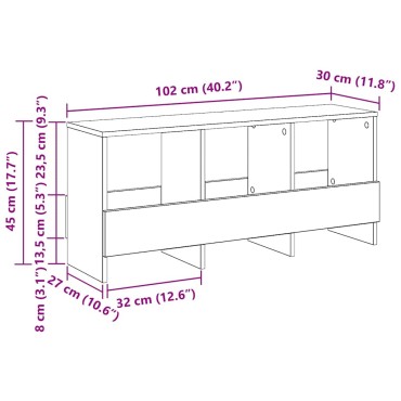 vidaXL Ράφι Περιοδικών Λευκό 102x30x45cm 1 τεμ.