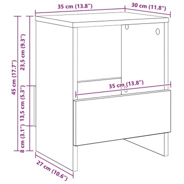 vidaXL Ράφι Περιοδικών Καπνιστό Δρύς 35x30x45cm 1 τεμ.