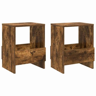 vidaXL Ράφι Περιοδικών 2 τεμ. Καπνιστό Δρύς 35x30x45cm