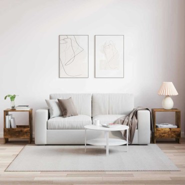 vidaXL Ράφι Περιοδικών 2 τεμ. Καπνιστό Δρύς 35x30x45cm