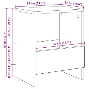 vidaXL Ράφι Περιοδικών Παλιό ξύλο 35x30x45cm 1 τεμ.