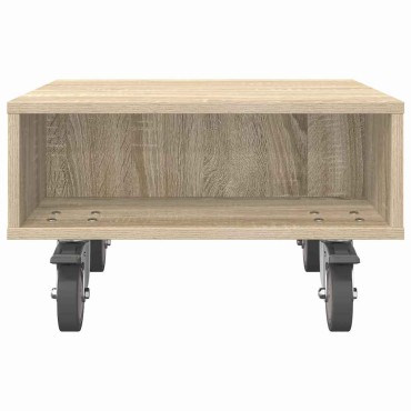 vidaXL Κομοδίνο με τροχούς Δρύς Sonoma 50,5x50x30 εκ 1 τεμ.