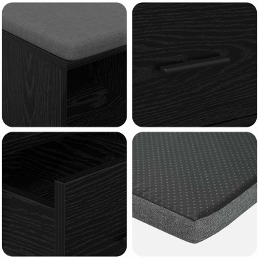 vidaXL Παγκάκι Χαλωρίου Μαύρη Δρυς 60x38x46 εκ 1 τεμ.