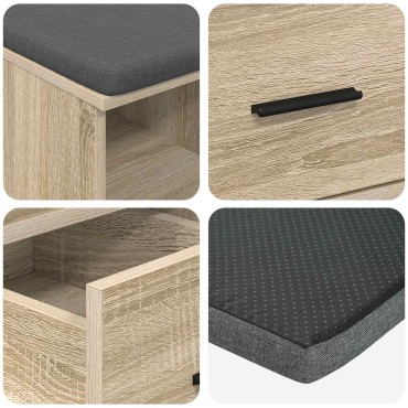 vidaXL Παγκάκι Χαλωρίου Δρύς Sonoma 60x38x46 εκ 1 τεμ.