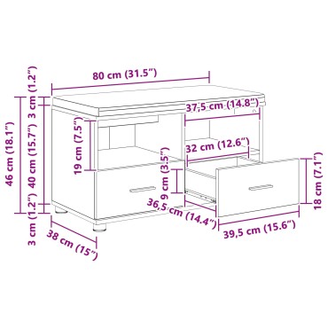 vidaXL Παγκάκι Χαλωρίου Λευκός 80x38x46 εκ 1 τεμ.
