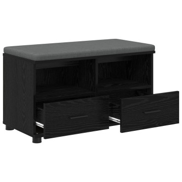vidaXL Παγκάκι Χαλωρίου Μαύρη Δρυς 80x38x46 εκ 1 τεμ.