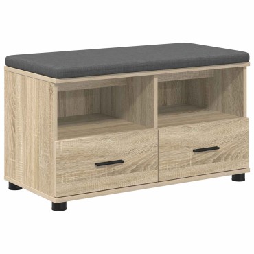 vidaXL Παγκάκι Χαλωρίου με μαξιλάρι Δρύς Sonoma 80x38x46 εκ 1 τεμ.