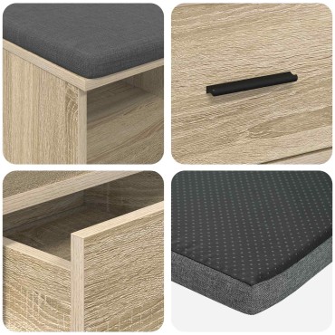 vidaXL Παγκάκι Χαλωρίου Δρύς Sonoma 80x38x46 εκ 1 τεμ.