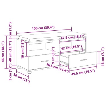vidaXL Παγκάκι Χαλωρίου Λευκός 100x38x46 εκ 1 τεμ.